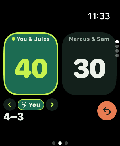 Scoring on Apple Watch